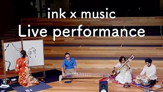 Live performance ink x music  Sumi Koto Sitar Tabla [upl. by Bushore600]