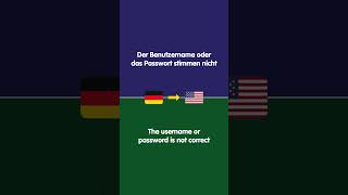 Versuchen Sie zu übersetzen quotThe username or password is not correctquot [upl. by Tanney]