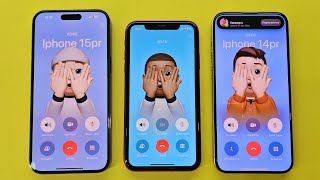 Incoming Call iPhone 15 vs IPhone 14 pro max vs iPhone 11pro RED Hold Second lineConference [upl. by Taylor]