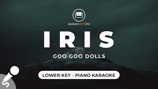 Iris  Goo Goo Dolls Lower Key  Piano Karaoke [upl. by Vod]