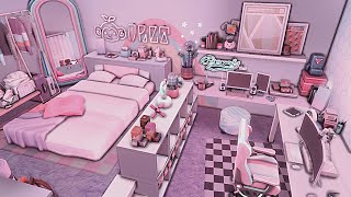 gamer girl apartment  The Sims 4  apartment renovation  speed build  no cc [upl. by Airotnes]