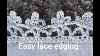 CROCHET LACE EDGING  VERY EASY [upl. by Hgieliak261]