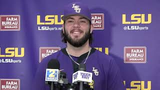 LSU pitcher Nate Ackenhausen interview with Texas AampM up for the Tigers [upl. by Labanna]