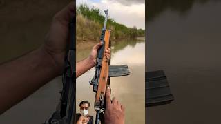 Mini14 Ruger223 shoot in watershorts feed trending viralvideo [upl. by Ahsimek]