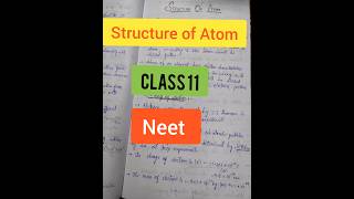 Structure Of Atom Class 11  Neet  shorts shortvideo viralvideo [upl. by Hardner]