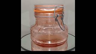 1978 Crownford Giftware Home Sweet Home Made n Italy Pink Glass Preserving Jar [upl. by Adine]