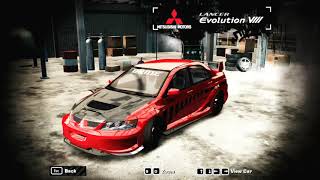 NFS MW 2005 Mitsubishi Lancer Evo 9 Tuning [upl. by Adnouqal]