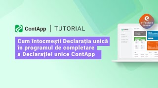 Cum întocmești Declarația unică în programul de completare a Declarației unice ContApp [upl. by Tisbee]