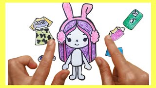 How to Draw Toca BocaHow to Make Paper Doll Toca BocaTutorial [upl. by Marci]