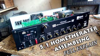 How To Make 51 Hometheater Amplifier Bluetooth STK 4191 STK4392 TDA2030x5 Full Explained Full HD [upl. by Ardaed]