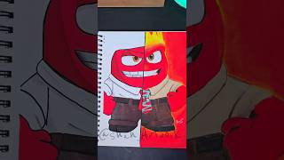 Drawing ✨️Anger✨️ in 1hr vs 10 hours pt2  10hr Inside Out 2 shorts art drawing [upl. by Sirtemed]