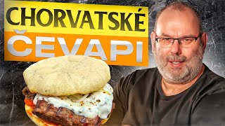 Chorvatské čevapi s chlebem somun  Balkánský burger 445 [upl. by Eninej]