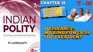 V89 Indian Polity By M Laxmikanth  OrdinanceMaking Power of President CivilAnalysis [upl. by Icrad]