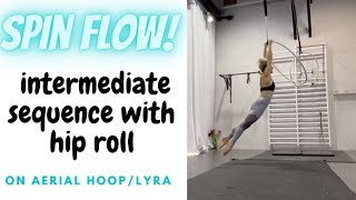 easy aerial hoop spin with hip roll [upl. by Adnilak]