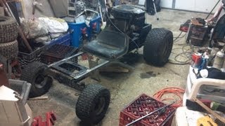 Go Kart Mower part 2  Frame and Steering first attempt [upl. by Brause787]