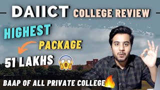 DAIICT Gandhinagar Review  51Lakhs Placement  Best Private college  Cutoff  Campus tour  Hostel [upl. by Dre]