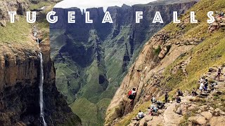 TUGELA FALLS HIKE  DRAKENSBURG  ATMOSPHERIC DRONE FLIGHT [upl. by Aliuqahs]