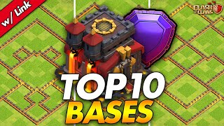 NEW TOP 10 TROPHY PUSHING BASES FOR TH10  Clash of Clans [upl. by Devinna]