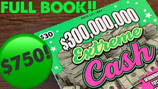 EXTREME CASH  750 FULL PACK  OHIO LOTTERY SCRATCH OFFS [upl. by Derwood528]