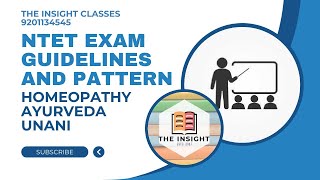 NTET 2024 Exam Pattern Eligibility And Top Books For Ayurveda And Homeopathy  The Insight Classes [upl. by Akirehs298]