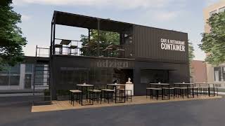 Container Cafe amp Restaurant 3d Illustration [upl. by Segroeg]