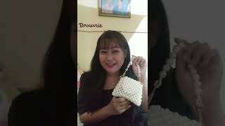 Pearl beaded bag easy tutorial for beginners handmade diy bagmaking bagtutorial howto beads [upl. by Analah795]