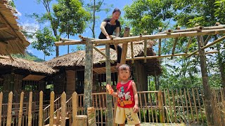 Building a bamboo house and making bamboo floors for a place to sell  single mother [upl. by Gollin]