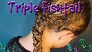 Triple Fishtail Braid Hair Tutorial [upl. by Jerrold]