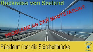 Rückreise von Seeland über die Störebelt Brücke nach Fünen und weiter nach Deutschland [upl. by Anayra]