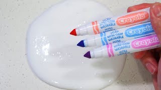 Satisfying Slime Coloring with Pastel Crayola Markers [upl. by Atiuqes657]