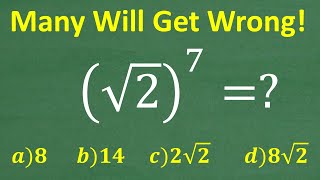 Square root of 2 to the 7th power  How much do you know about square roots and powers [upl. by Enirehs]