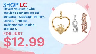 Natural Diamond Leaf Claddagh amp Infinity Pendant Set in 18K YRG Plated [upl. by Enymsaj]