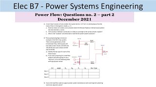 PEO solve examples ELEC B7 Power Flow Question no 2  Part 2 [upl. by Ruhtra]