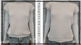 NR46 Tshirt Bluzka Na Szydełku na Lato Wzór jak na drutach Crochet Tshirt blouse Top tutorial [upl. by Doreen141]