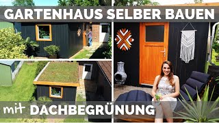 Gartenhaus selber bauen  DIY Anleitung  Dachbegrünung  Werkstatt einrichten  Holzhaus Holzhütte [upl. by Aloysia]