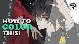 How to Color ● Full Digital Art Shading Process  Tutorial Clip Studio Paint [upl. by Aeneus952]