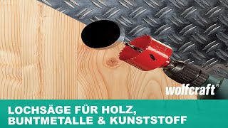 BIMetall Lochsägen Für Holz Buntmetalle und Kunststoffe  wolfcraft [upl. by Manno679]