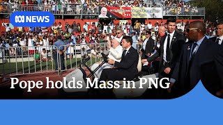 Pope Francis hosts thousands for Sunday mass in Papua New Guinea  ABC News [upl. by Razid329]