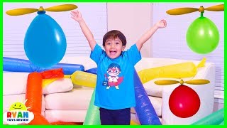 Helicopter Balloon Race with Ryan ToysReview [upl. by Ferullo]