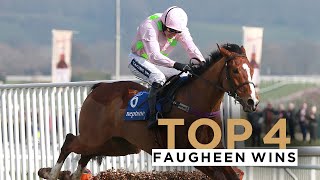 FAUGHEEN THE MACHINE FOUR OF HIS BEST WINS INCLUDING KEMPTON PARK AND CHELTENHAM [upl. by Aeslehc649]