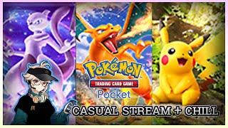 Pokemon TCG Pocket Clearing Challenges amp Rerolling 3rd acc for Pikachu  Stream  Chill [upl. by Aihsenat645]