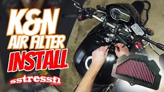 KampN Air Filter Install  Suzuki GSXS750  HowTo [upl. by Mathew]