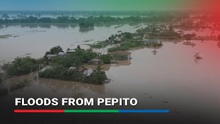 DRONE VIDEO Severe flooding caused by Pepito  ABS CBN News [upl. by Ilatfan]