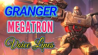 Granger Megatron  Transformer skin voice lines and quotes  dialogues Mobile Legends Noygen [upl. by Pauline]