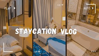 Staycation Vlog  Riyadh hotel  Aesthetic morning routine  productivity  hot bath amp more [upl. by Uehttam]