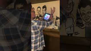 Ramside Hall “bar of the Stars” celebrity mural caricatures caricaturist [upl. by Kinzer]