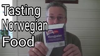 Tasting Norwegian Food  Haugpølse  Amerinorge [upl. by Yllehs973]