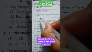 Electrochemistrychemistry neet neet2025 yakeen aiims motivation pw study shorts trending [upl. by Selrac]