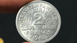 1943 France 2 Francs Coin • Values Information Mintage History and More [upl. by Debarath995]