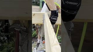 1 Minute Joist Hanger with Metabo Palm Nailer HPT Pneumatic Hand Held Tool [upl. by Nnaarual250]